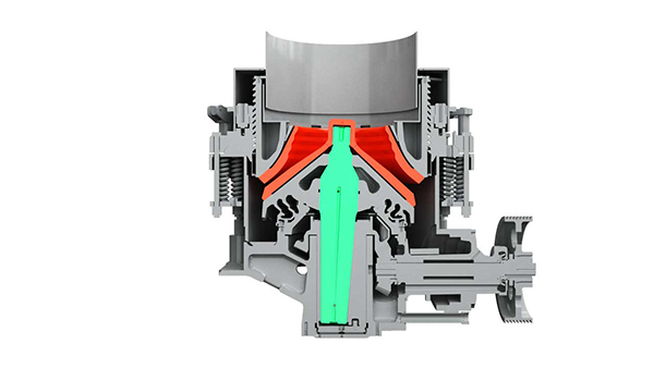 彈簧圓錐破碎機(jī)工作原理圖 彈簧圓錐破碎機(jī)工作原理圖