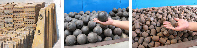 球磨機的易損件,左襯板,中鋼球,右鋼鍛 球磨機的易損件,左襯板,中鋼球,右鋼鍛