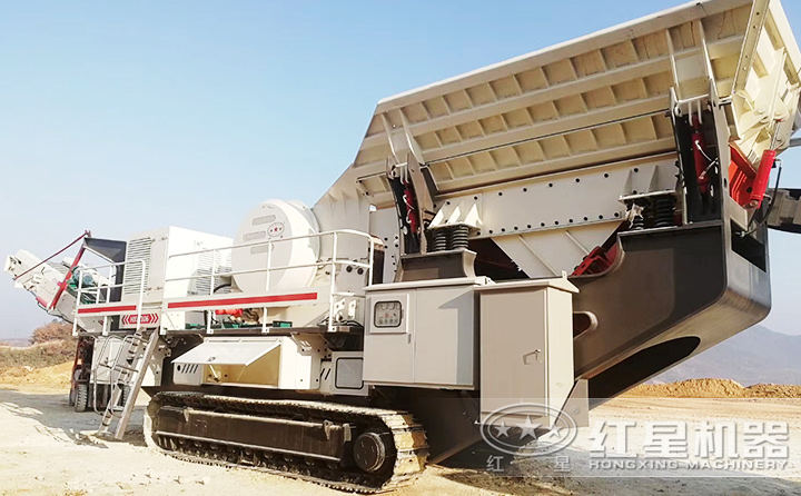 紅星履帶移動建筑垃圾破碎機價格便宜，性價比高